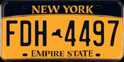 NY license plate FDH4497