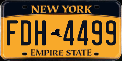 NY license plate FDH4499