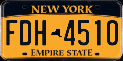 NY license plate FDH4510