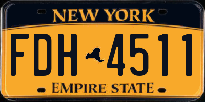 NY license plate FDH4511