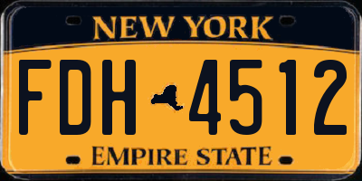 NY license plate FDH4512