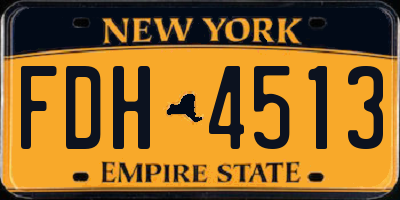 NY license plate FDH4513