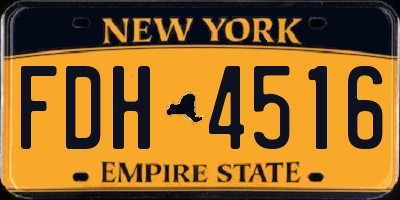 NY license plate FDH4516