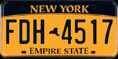 NY license plate FDH4517