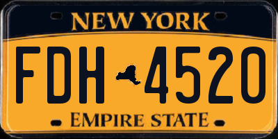 NY license plate FDH4520