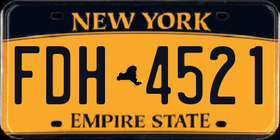 NY license plate FDH4521
