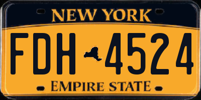 NY license plate FDH4524