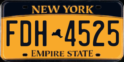 NY license plate FDH4525