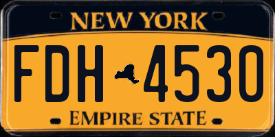 NY license plate FDH4530