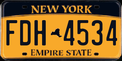 NY license plate FDH4534