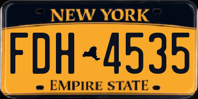 NY license plate FDH4535