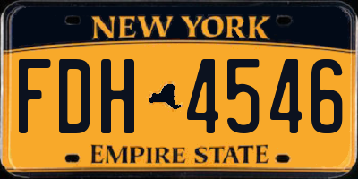 NY license plate FDH4546