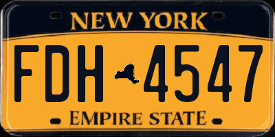NY license plate FDH4547