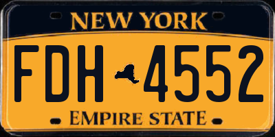 NY license plate FDH4552