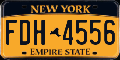 NY license plate FDH4556