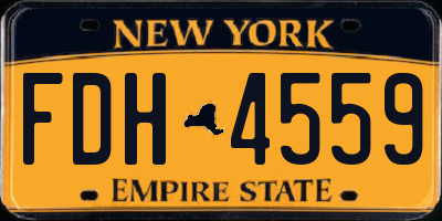 NY license plate FDH4559