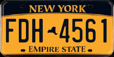 NY license plate FDH4561