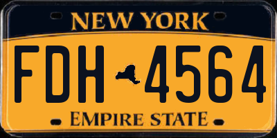 NY license plate FDH4564