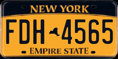 NY license plate FDH4565