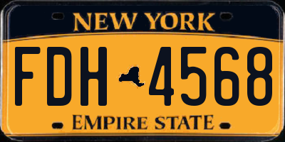 NY license plate FDH4568