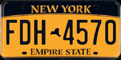 NY license plate FDH4570