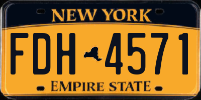 NY license plate FDH4571