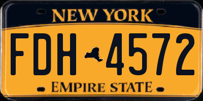 NY license plate FDH4572