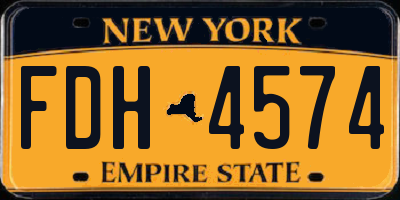 NY license plate FDH4574