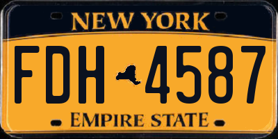 NY license plate FDH4587