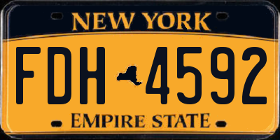 NY license plate FDH4592