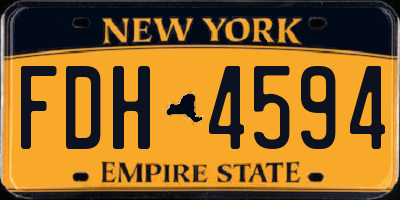 NY license plate FDH4594