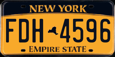 NY license plate FDH4596