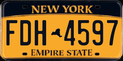 NY license plate FDH4597