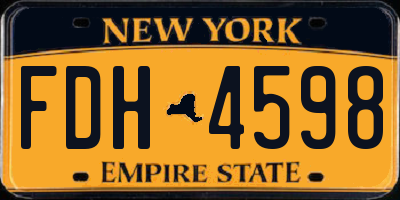 NY license plate FDH4598