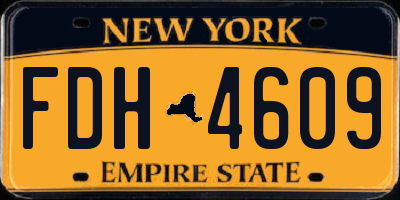 NY license plate FDH4609