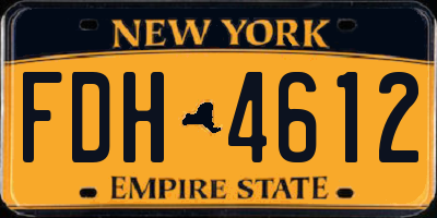 NY license plate FDH4612