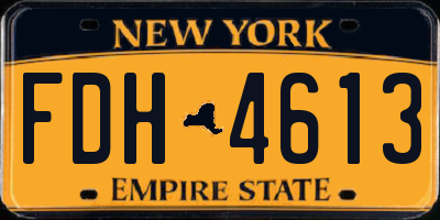 NY license plate FDH4613