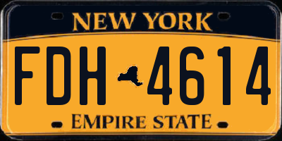 NY license plate FDH4614