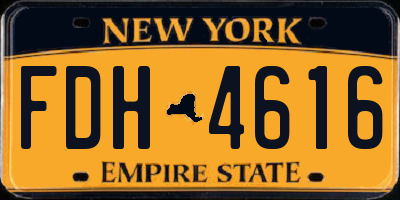 NY license plate FDH4616