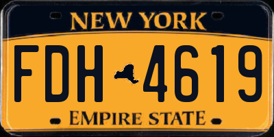 NY license plate FDH4619