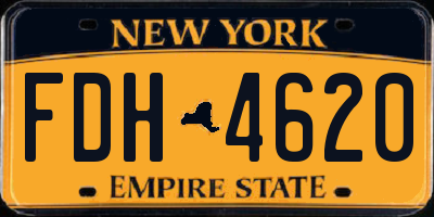 NY license plate FDH4620
