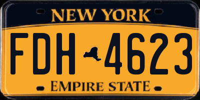 NY license plate FDH4623