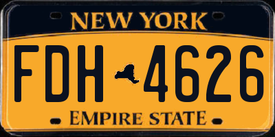 NY license plate FDH4626