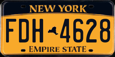 NY license plate FDH4628
