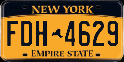 NY license plate FDH4629