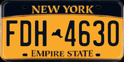 NY license plate FDH4630