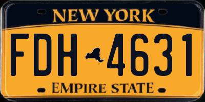 NY license plate FDH4631