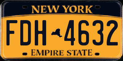NY license plate FDH4632