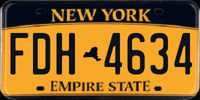 NY license plate FDH4634
