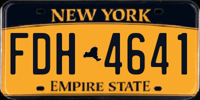 NY license plate FDH4641